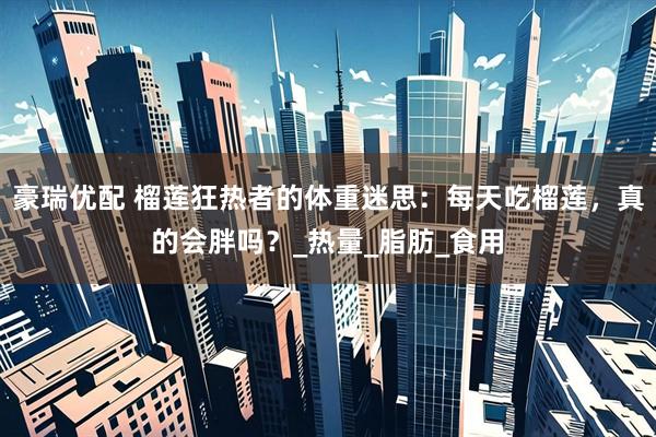 豪瑞优配 榴莲狂热者的体重迷思：每天吃榴莲，真的会胖吗？_热量_脂肪_食用