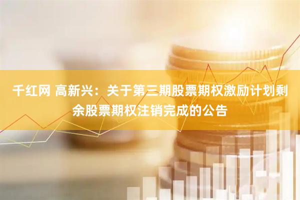 千红网 高新兴：关于第三期股票期权激励计划剩余股票期权注销完成的公告