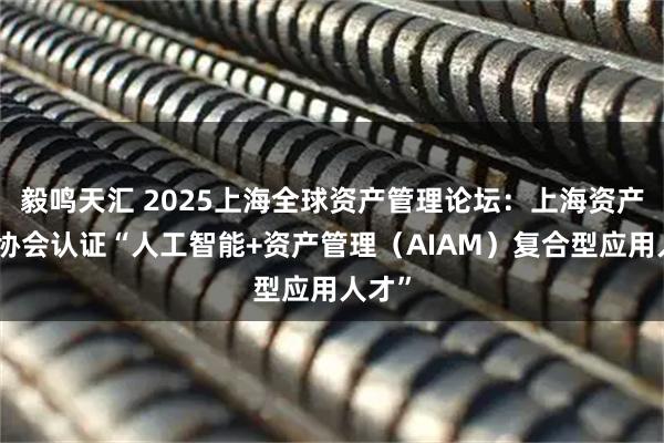 毅鸣天汇 2025上海全球资产管理论坛：上海资产管理协会认证“人工智能+资产管理（AIAM）复合型应用人才”